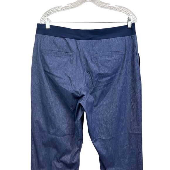 Chico's Zenergy Women Crop Pants Stretch Flat Front Cuffed Rolled Tab Hem Blue 2 - Picture 5 of 5